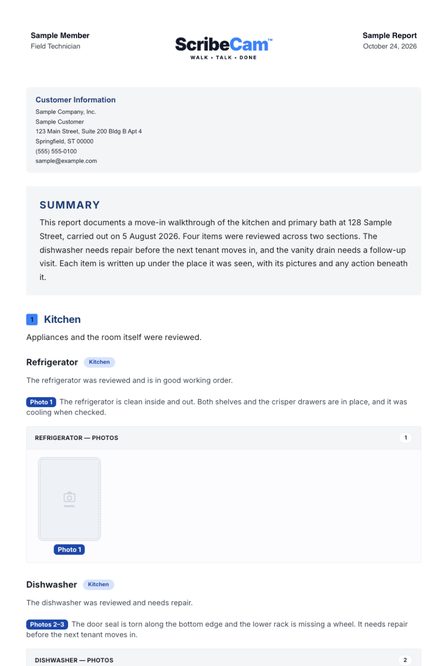 Field Notes report design